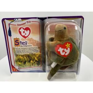 TY Beanie Babies McDonald's Toy, Dinosaur Trio, Steg The Stegosaurus, 2000